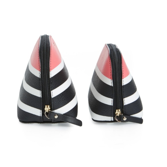 kate spade hyde lane stripe abalene pouches 2 nwot - Picture 3 of 7